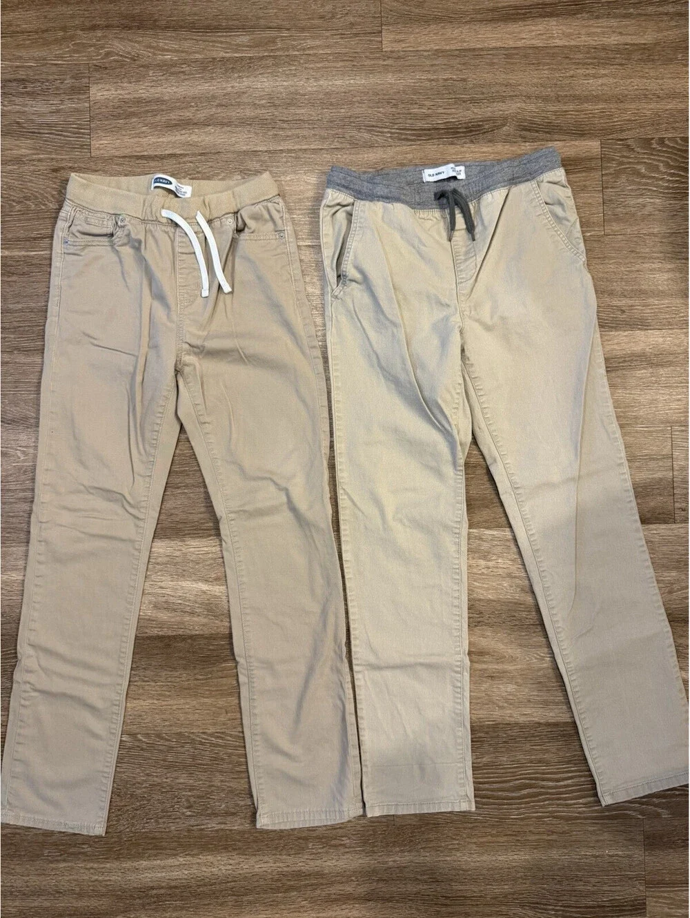 Old Navy Boys Jogger Pants Lot of 2 XXL (18) Beige Karate Slim & Relaxed Slim C